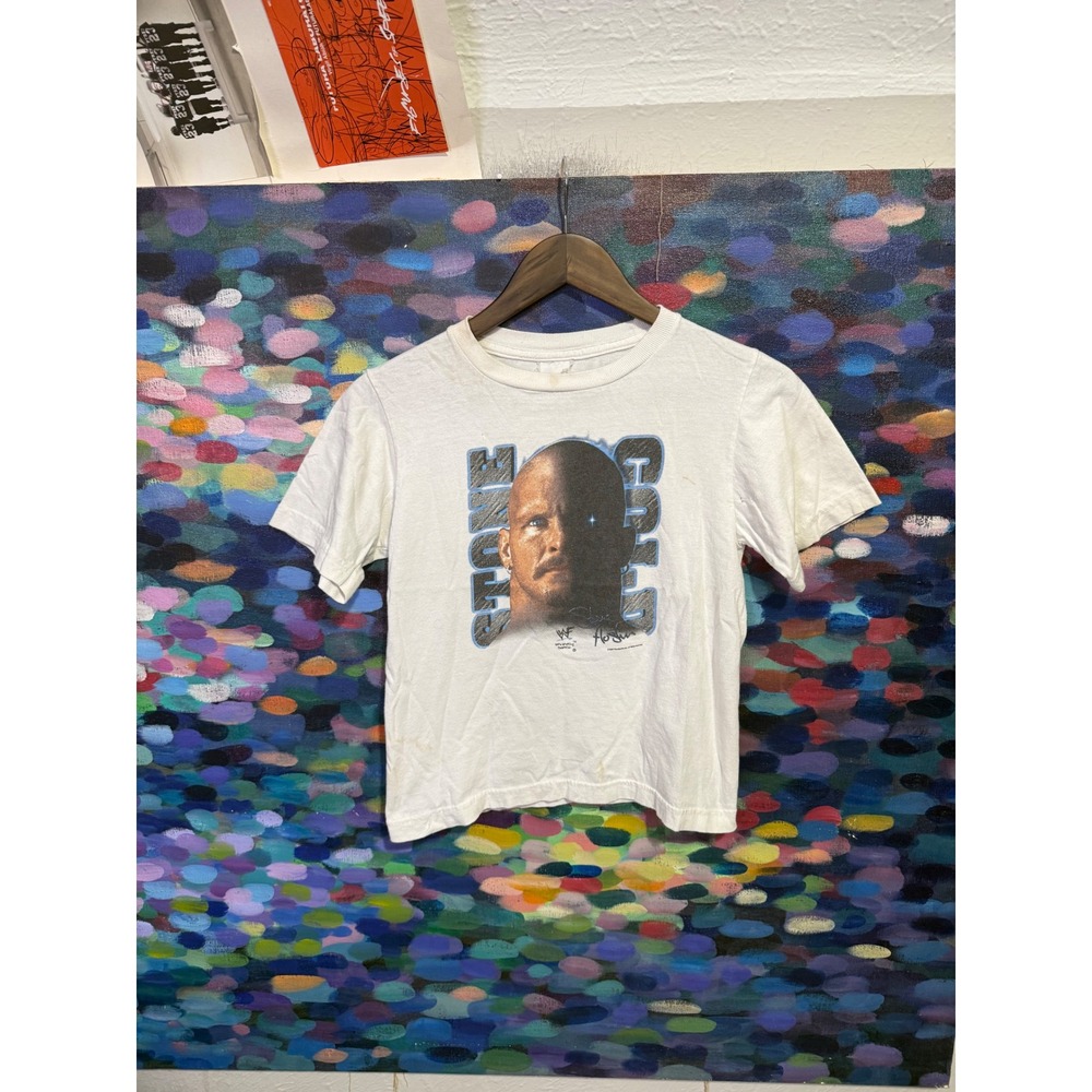 Vintage 1998 Stone Cold Steve Austin WWF Wrestling Graphic T-Shirt White Small